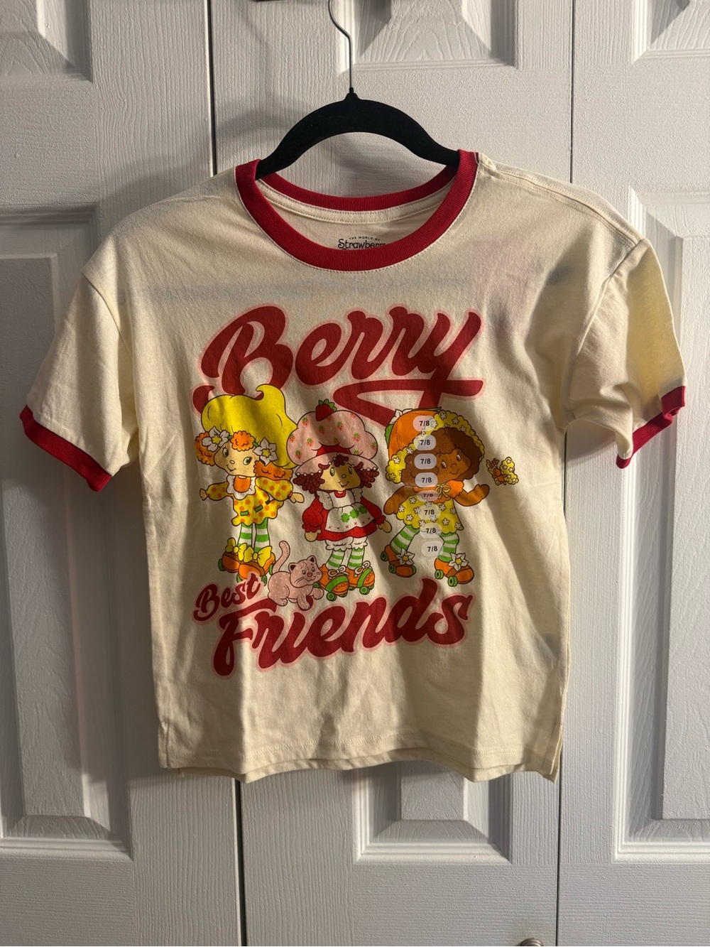 Strawberry Shortcake 'Berry Best Friends' Cream Ringer Tee with Red Trim - Kids